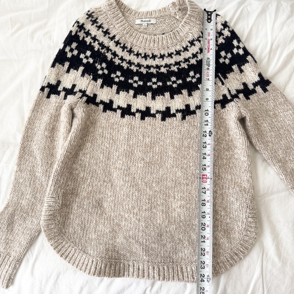 Vintage Madewell Knitted Fair Isle Nordic Sweater – Size Small, wool blend - Picture 6 of 7